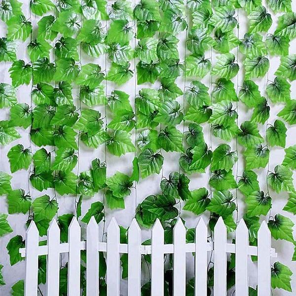 

decorative objects & figurines 12 pcs 2m wedding party bathroom garden decorationartificial hanging vine plant leaves plastic home wall