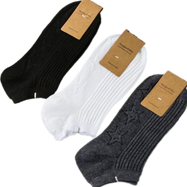 

men's socks 5pairs/lot comfortable cotton low cut short ankle stars black white mens for spring summer autumn winter