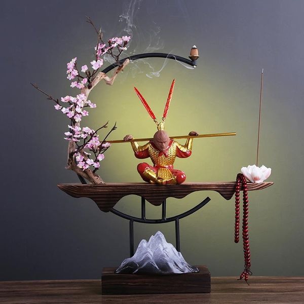 

fragrance lamps qitiandasheng ceramic 1backflow incense burner suwukong smoke waterfall cone sticks holder with 20 pcs deskornaments