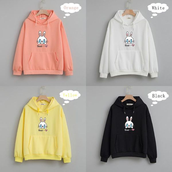 

women's hoodies & sweatshirts autumn winter women oversize cotton sweatshirt anime hoody print ladies kpop clothes pullover, Black