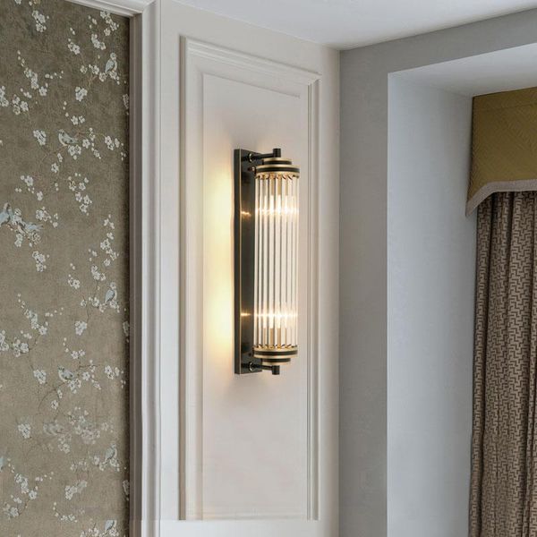 

crystal glass shade wall light bedside for bedroom led modern luxury gold black lamps indoor fixtures living room home lighting lamp