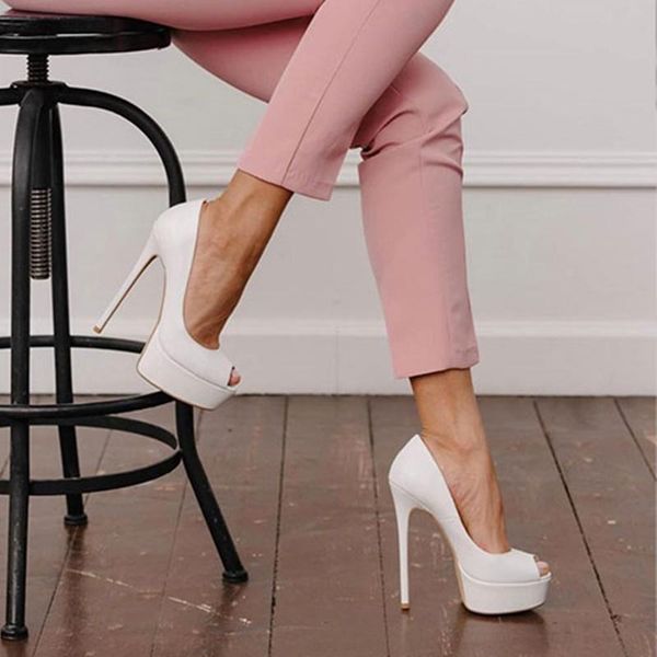 

red patent leather high heel pumps women shoes peep toe platform 14cm wedding bride stiletto heels dress, Black