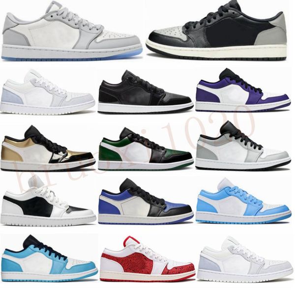 

1 low 1s unc basketball shoes university blue triple black light smoke grey panda lucky green cactus paris hyper roya spadesl mens women sne