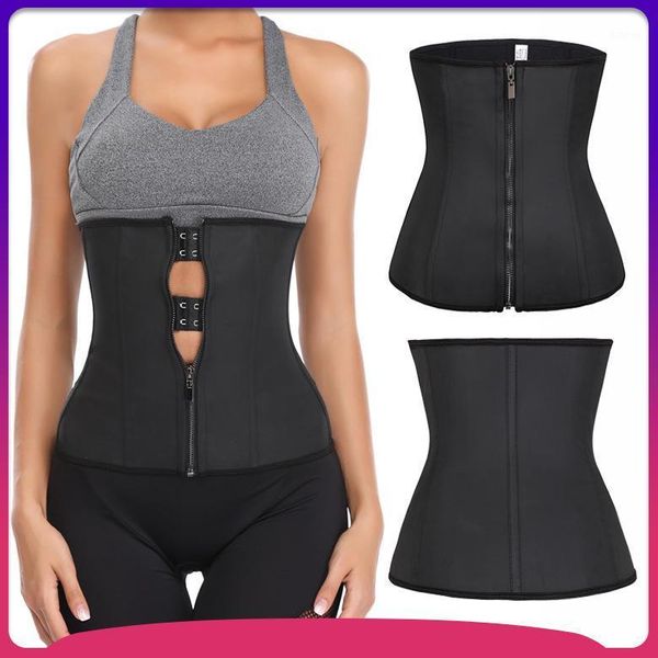 

garment customization factories 7 steel plastic belt big yards fitness waist postpartum latex belly in sealing bustiers & corsets, Black;white