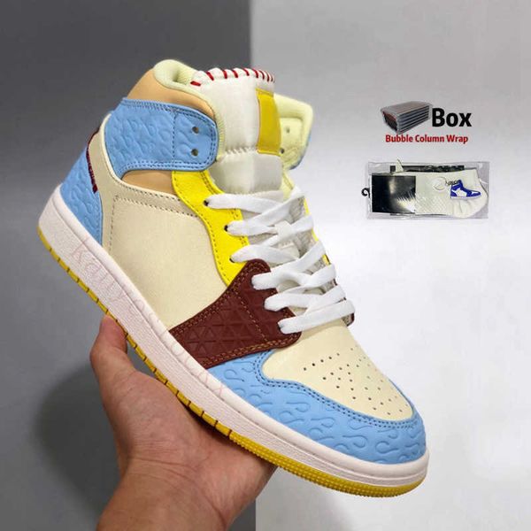 

travis scotts 1 jumpman basketball shoes og 1s mid chicago royal toe black metallic gold pine green black unc men women sneakers