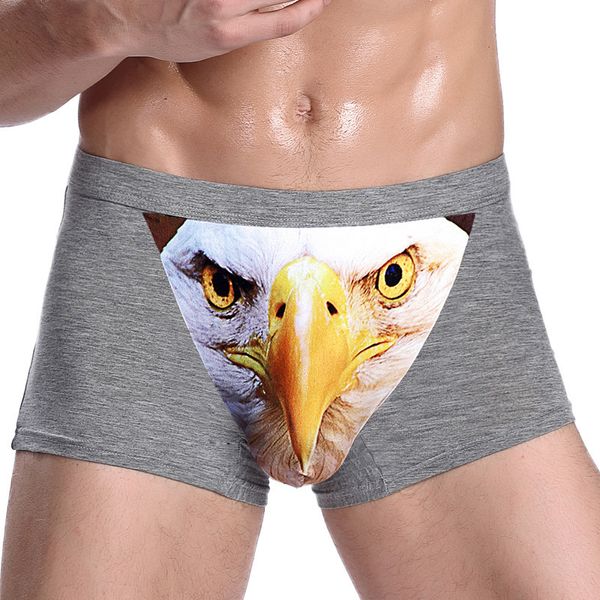 

wolf boxer shorts men cartoon boxers 3d eagle funny halloween underwear cotton undergarment pouch gay men's underpants, Black;white