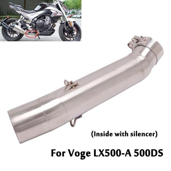 

motorcycle exhaust system for voge lx500-a 500ds middle mid pipe slip on escape connecting link tube modified 50.8mm