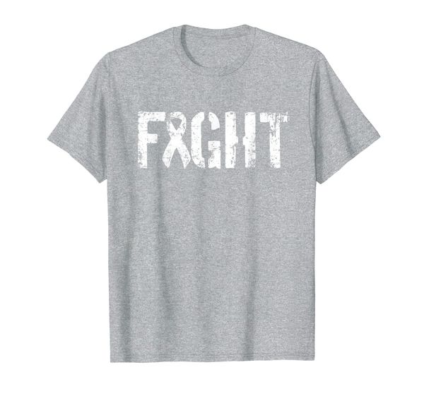 

fight lung cancer - military style awareness ribbon t-shirt, White;black