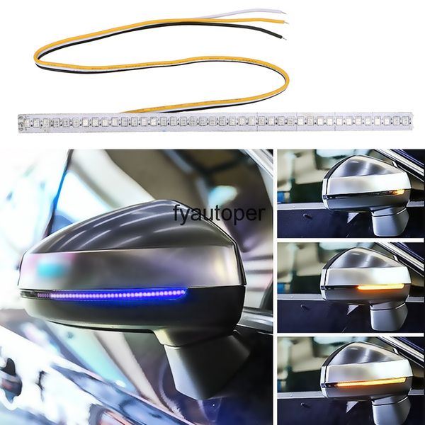 

led flowing turn signal strip light amber blue car modified streamer -styling rearview mirror indicator lamp