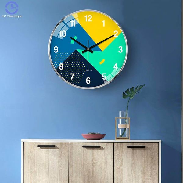 

wall clocks clock metal digital mute nordic personality luxury home bar cafe decor silent 3d retro rustic living room watch decorative