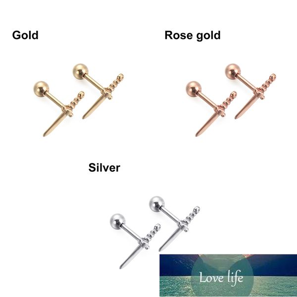 

1pair stainless steel helix cartilage earrings ear studs new trendy conch lobe tragus pierced earrings fashion jewelrys factory price expert, Golden;silver