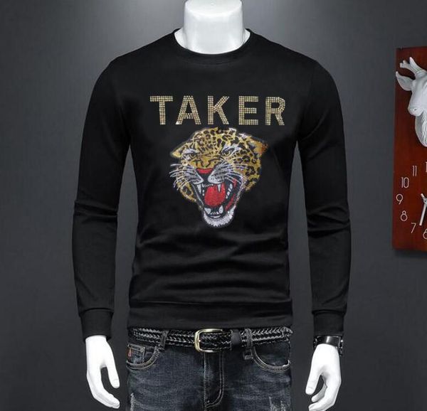 

diamond stone sweatshirt winter men o neck cotton plus size 4xl man hoody, Black