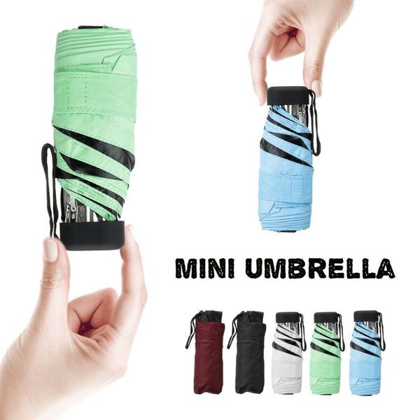 

umbrellas mini pocket umbrella women uv small 5 folding rain waterproof men sun parasol convenient kid girls travel
