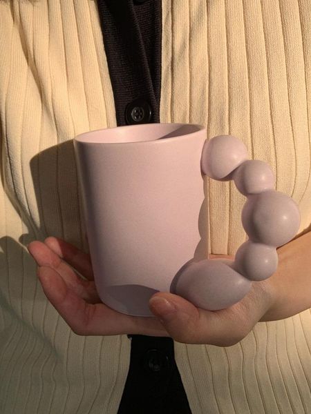 

art milk mugs personality rotating ball handle travel ceramic coffee cups personalized gift kubek daily necessities dk50mg
