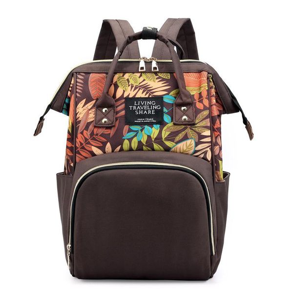 

diaper bags fashion printed double shoulder mommy bag multi-function large-capacity outing mother and baby backpack milk bottle
