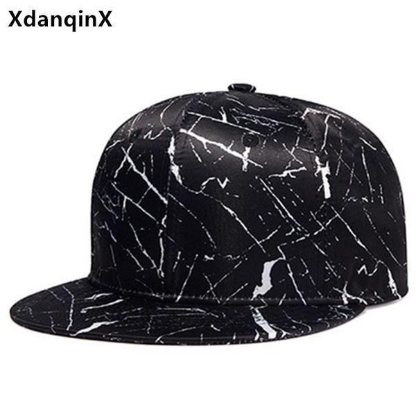 

ball caps xdanqinx men's cap trendy hip hop snapback adjustable size fashion casual couples sports women's flat-brimmed hat, Blue;gray