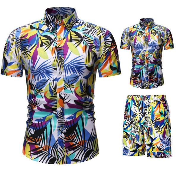 

men's tracksuits zogaa 2021 summer casual suit korean slim short sleeve shirt shorts mens beach 2 piece set men suits, Gray