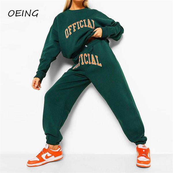 

gym clothing womens fashion two pieces tracksuits sport sets outfits print long sleeve and pants casual jogging suits, White;black