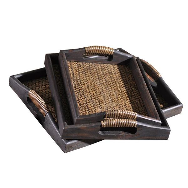 

thai handicraft rattan el tea tray spa beauty salon supplies gift wrap