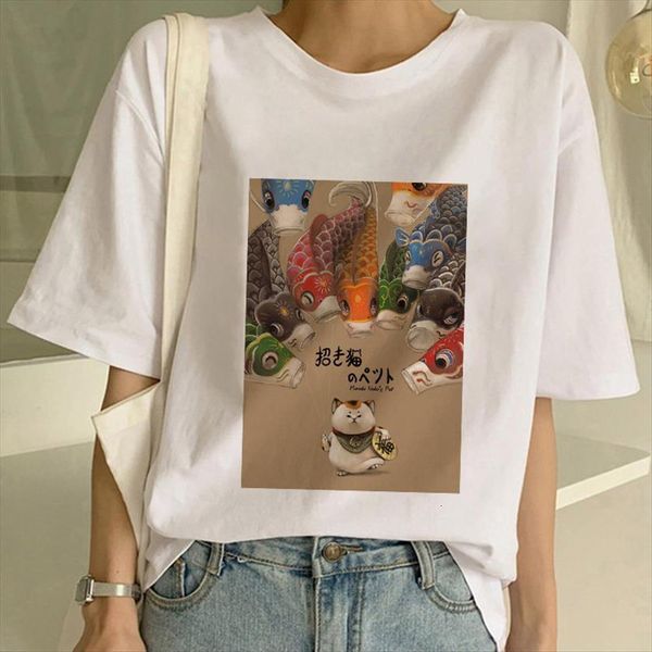 

fashion sushi cartoon summer women print graphic female tee amp, White