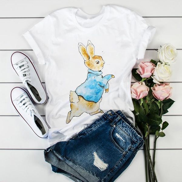 

women's t-shirt womens casual tshirts print summer t-shirts o-neck short sleeve female fashion chic lady clothes, White