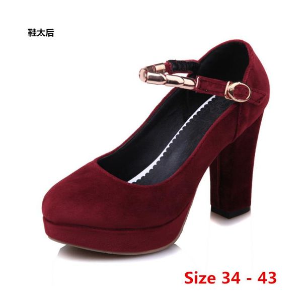 

dress shoes high heel woman pumps wedding party platform women heels ladies big size 34 - 43, Black