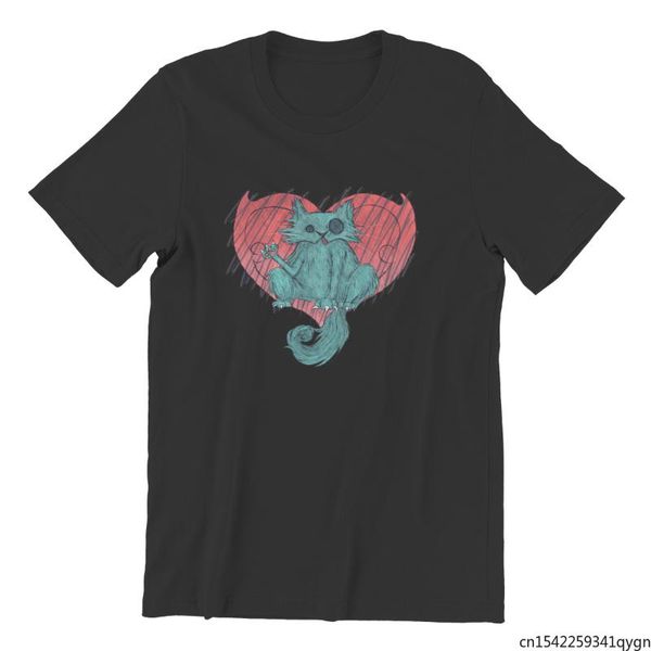 

men's t-shirts t-shirt valentine's cat graphic techwear valorant plus size cotton man clothing, White;black