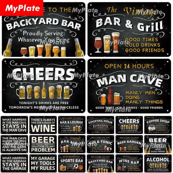 

[myplate] bar metal sign vintage plaque beer tin sign wall decor for bar pub decoration man cave poster bar sign