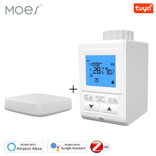 

smart home control trv thermostatic radiator valve controller zigbee thermostat heater temperature voice works with alexa google
