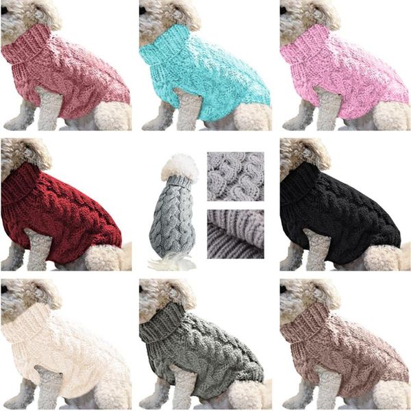 

dog apparel 2021 pet clothing autumn winter solid color casual warm sweaters
