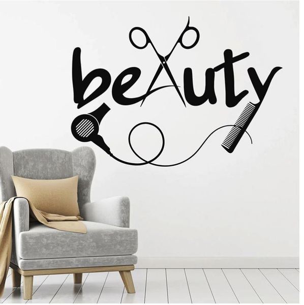 

wall stickers barber tools decal hair shop hairdresser beauty salon interior decor window personalised art wallpaper n1797