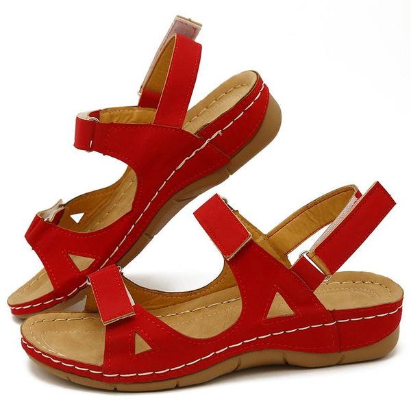 

dress shoes 2021 women flat sandals summer open toe comfortable wedges soft low heels walking outdoor 36-43 back strap rubber, Black