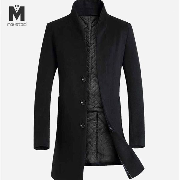 

men's jackets 2021 vintage gothic autumn winter men thicken woolen trench coat business male classic medium length overcoat1, Black;brown