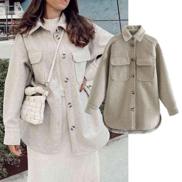 

women's down & parkas autumn turn collar woolen coat elegant cloth jacket autumn long casaco feminino zb1u, Black