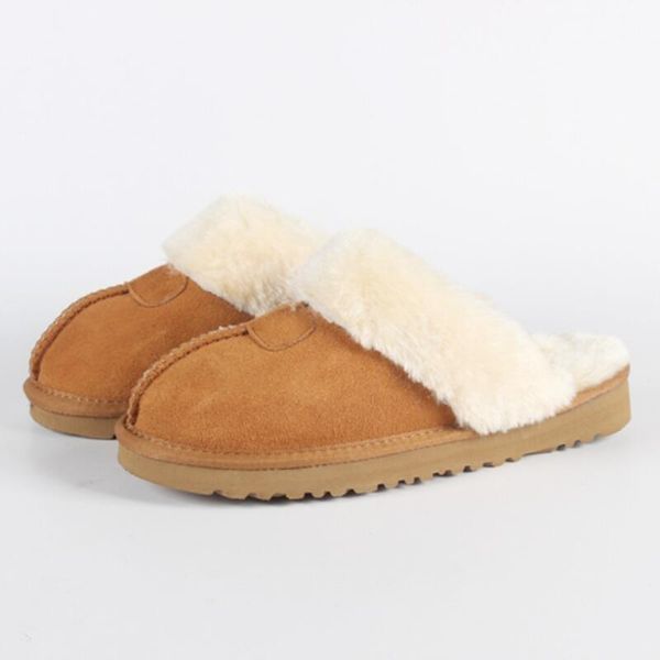 

natuurlijke bont slippers mode vrouwelijke winter vrouwen warm indoor kwaliteit zachte wol dame thuis schoenen, Black