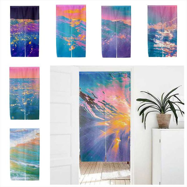 

curtain & drapes color sea water wave kitchen door noren closet hanging decor soft exquisite thick short plush tapestry custom
