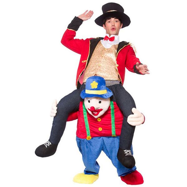 

mascot doll costume 160-190cm adults kids magic clown carry me mascot magic pants outfit halloween costumes carnival party dress up suit, Red;yellow