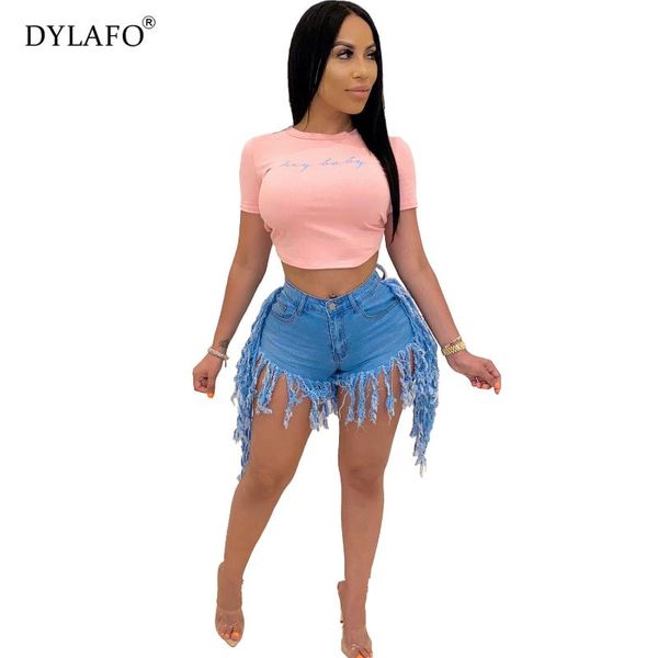 

women's shorts summer 2021 high waist distressed tassel vintage denim plus size ladies slim casual ripped frayed jeans, White;black