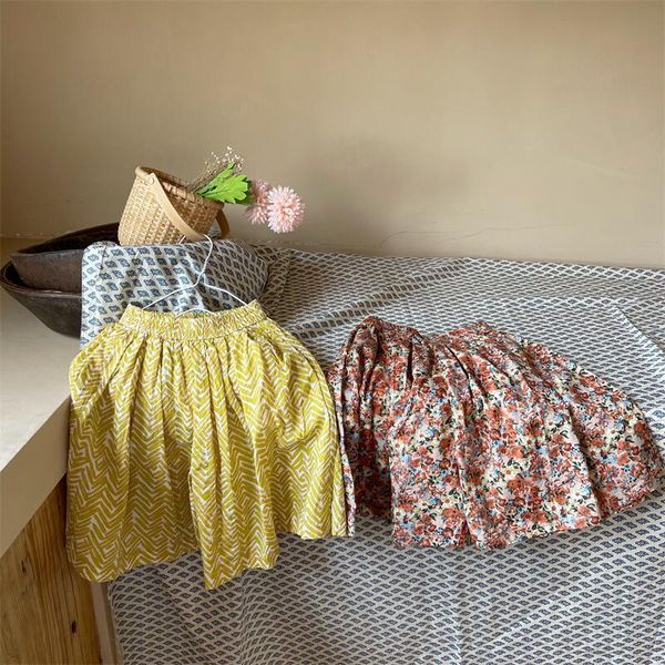 

trousers children's 2021 summer korean girls floral loose wid leg pants, Blue