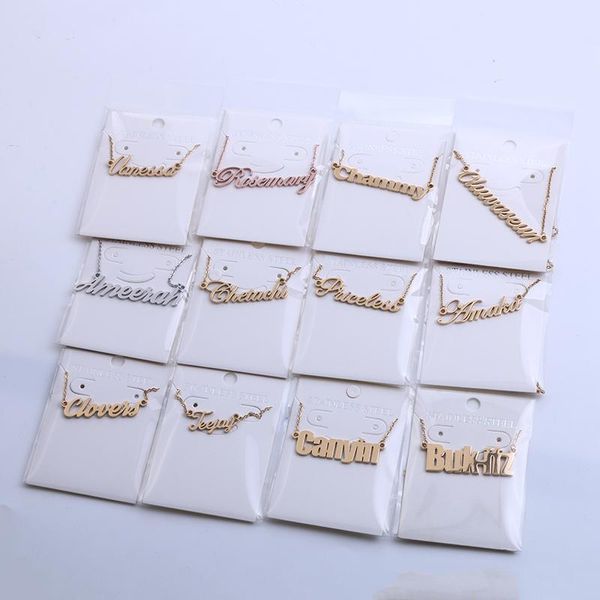 Серебряные ювелирные украшения индивидуальное детское ожерелье персонализированное название подарки для детей детские девочки для мальчиков подвесные сети