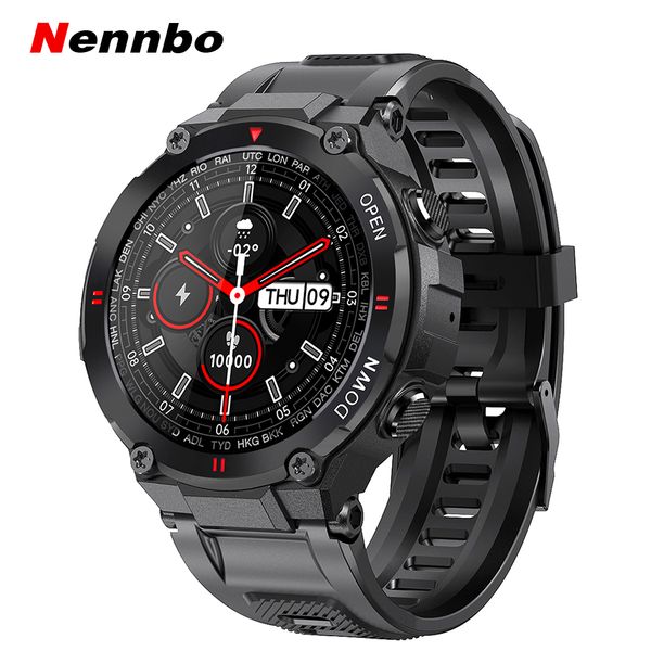 

2021 new smart watch men sport fitness bluetooth call multifunction music control alarm clock reminder smartwatch for phoneg, Slivery;brown