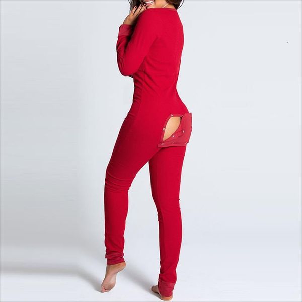 

cutout functional buttoned womens rompers flap adults pajamas club button design plunge lounge jumpsuit pyjama, Black;white