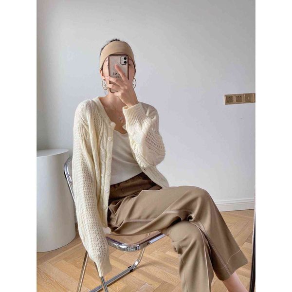 

sweater mohair knit loose cardigan jacket autumn slnc, White;black