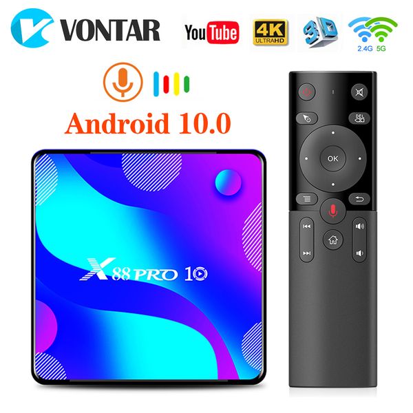

vontar x88 pro android 10.0 smart tv box android 10 4g 64gb 128gb tvbox rockchip rk3318 bt youtube 4k set box media player