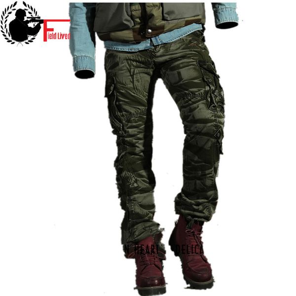 

fashion men's pants spring cotton camouflage military pants men straight combat casual tactical overalls casual male trousers 210518, Black