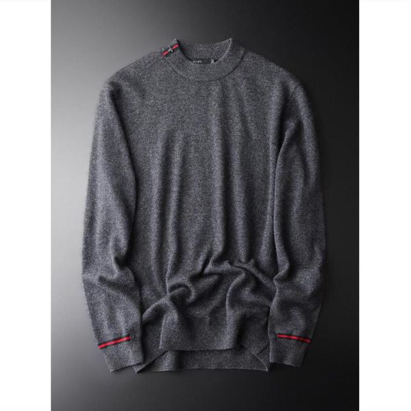 

men's jackets sweater 2021 autumn and winter fashion half high collar pullover thickened base warm knitted, Black;brown