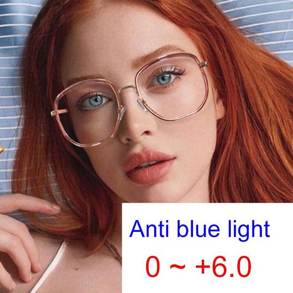 

sunglasses stylish female presbyopia glasses blue light filter round eyeglasses ease computer digital eye strain women reading +1.5, White;black
