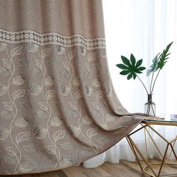 

curtain & drapes jacquard blackout curtains doors cotton linen for living room kitchen bedroom window modern leaves/floral/diamond