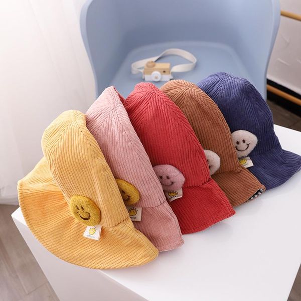 

children's face cute hat autumn winter children fisherman baby 1-4 years old boy tide girl warm smiling wide brim hats, Blue;gray