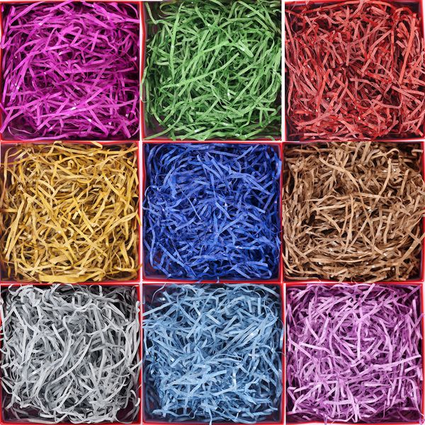 500g Helle Farbe Raffia Confetti Zerkleinertes Papier für Zuckerkiste Füllung Verpackungsmaterial